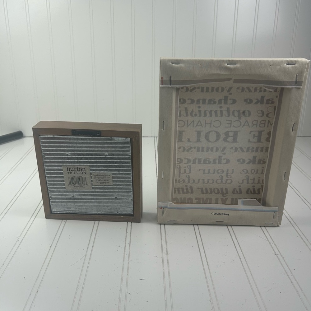 Wooden Sign Duo โ โThis Is Our Happy Placeโ & Inspirational Quote Block Decor - Picture 3 of 7